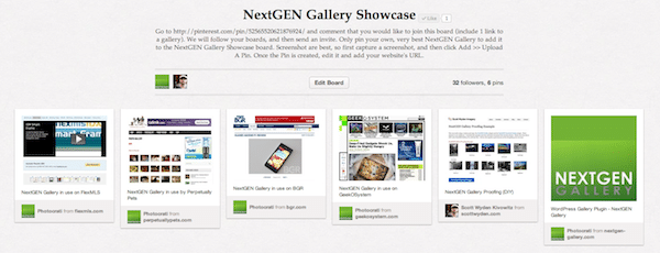 Share Your NextGEN Gallery On Pinterest