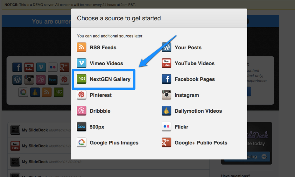 Use A NextGEN Gallery In Your SlideDeck