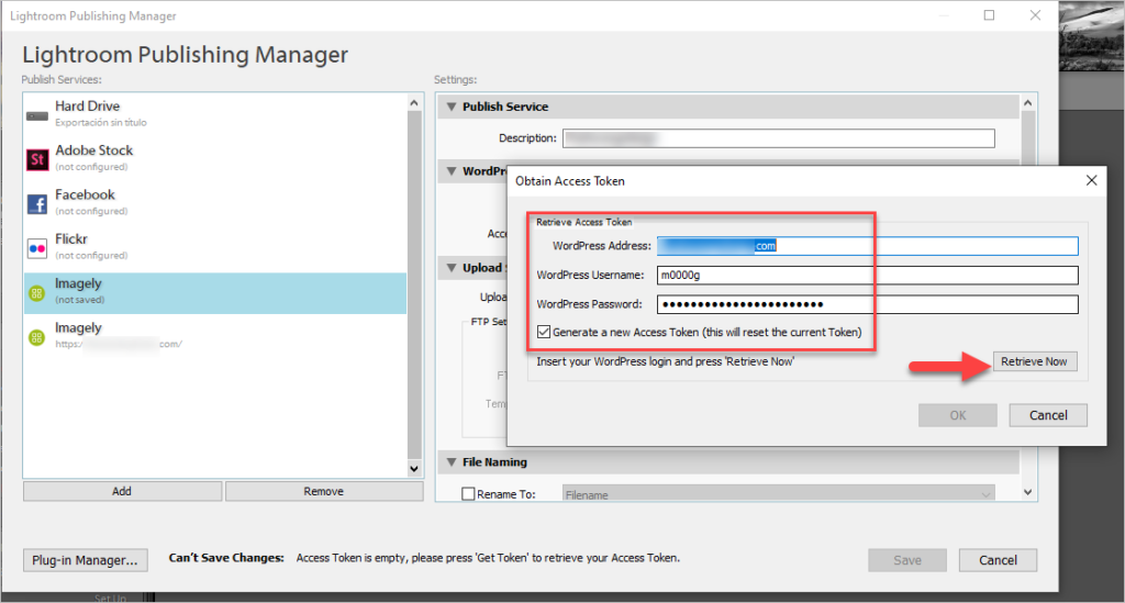 Access token retrieve