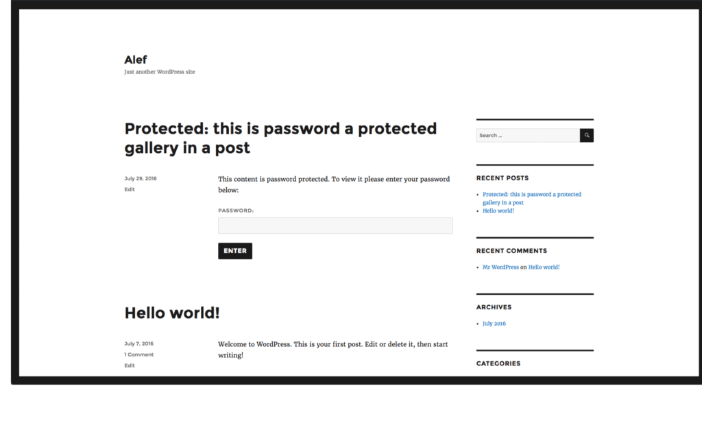 How To Hide Password Protected Galleries From Displaying In Recent Posts