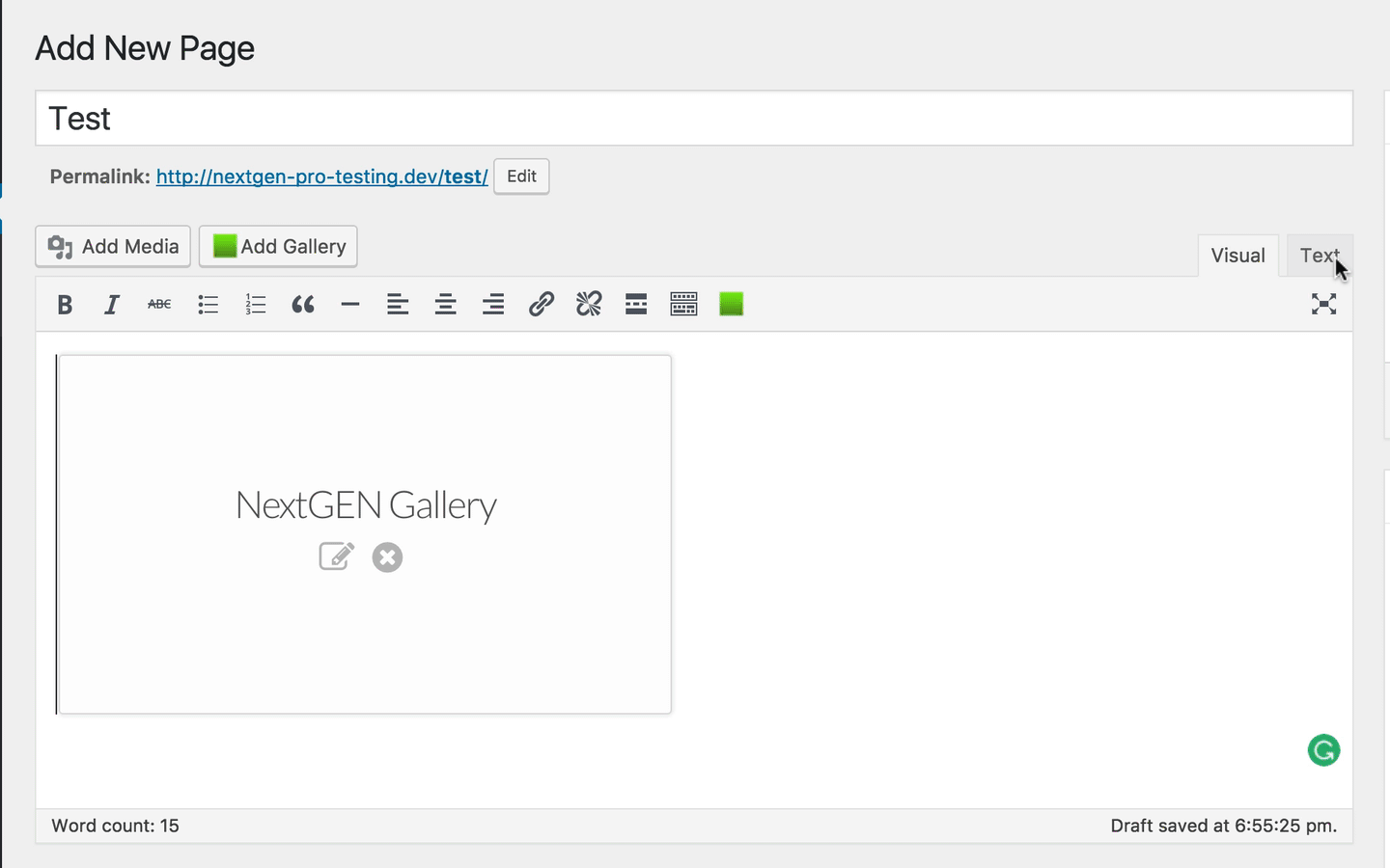 visual shortcodes