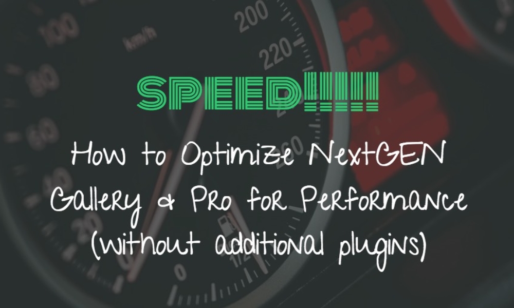 How to Optimize NextGEN Gallery & Pro for Performance (without additional plugins)