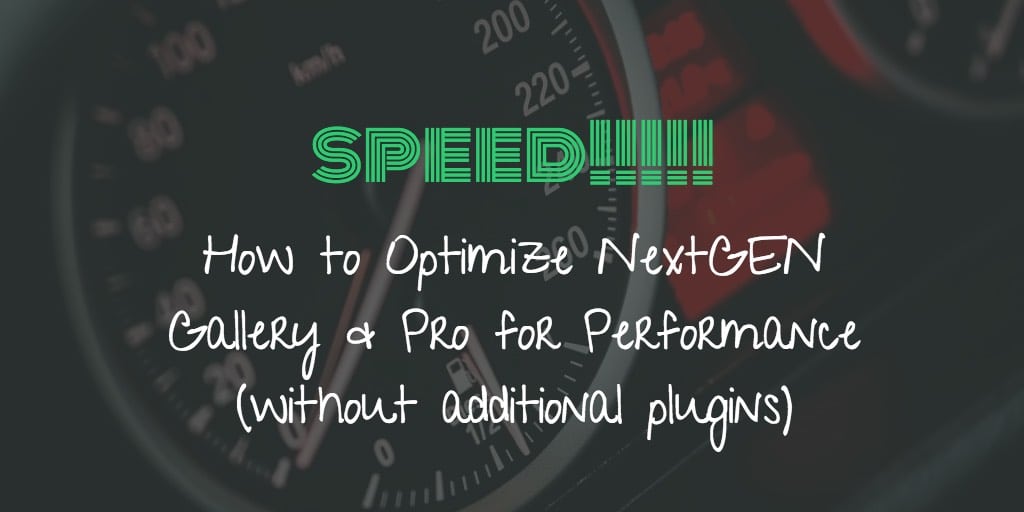 How to Optimize NextGEN Gallery & Pro for Performance (without additional plugins)