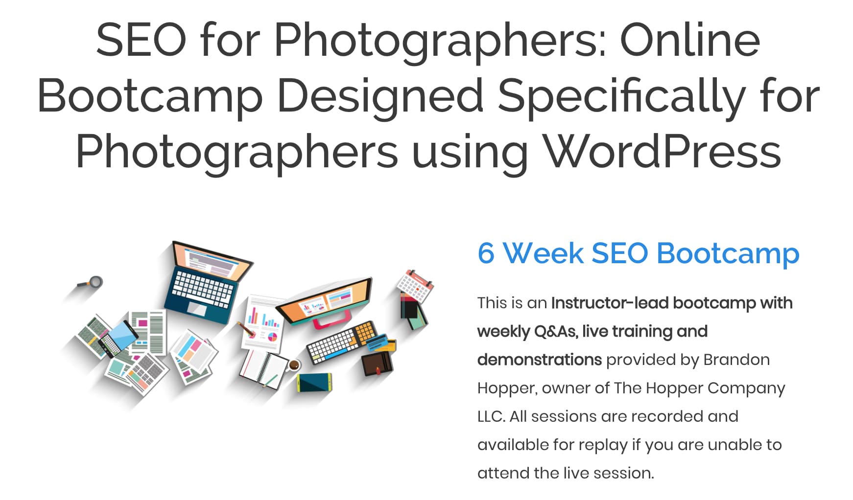 seo bootcamp for photographers