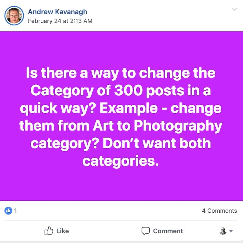 Is there a way to change the category of 300 posts in a quick way?