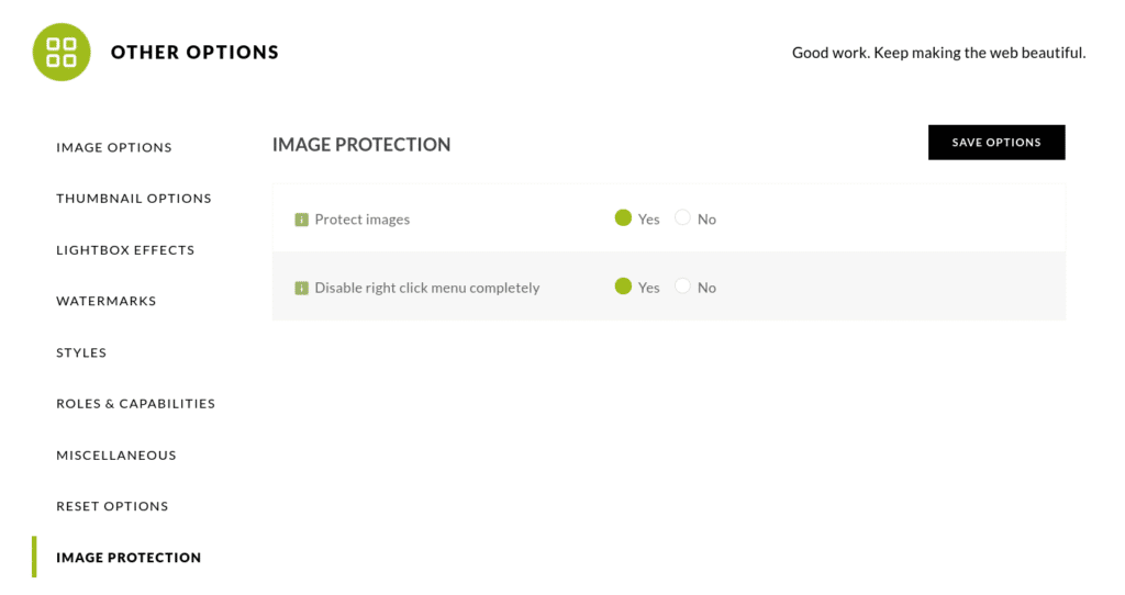 Our NextGEN Pro plugin can help with this. After you install and activate the plugin on your WordPress site, you can enable Image Protection features by going to Gallery > Other Options > Image Protection:
