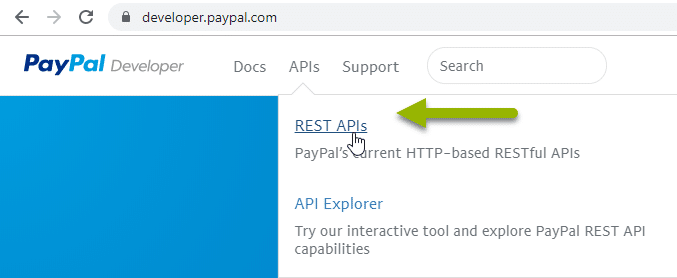 PayPal API Drop down menu