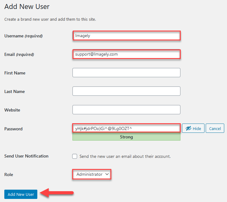 Create WordPress Account