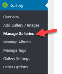Manage Gallery Link