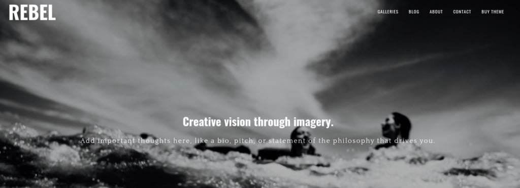 rebel-imagely-theme | Imagely Keeping your site design clean and simple better positions visitors to focus on the images you want them to pay attention to. One way to do this is by using a minimalist photography theme: