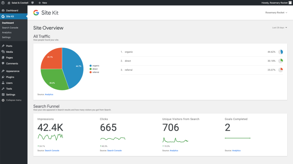 There is also an official Google plugin for the job, called SiteKit which is designed to easily implement Google Analytics, AdSense, Optimize, Tag Manager, and Speed Tests to your WordPress site. It also has reporting charts and data on your dashboard.