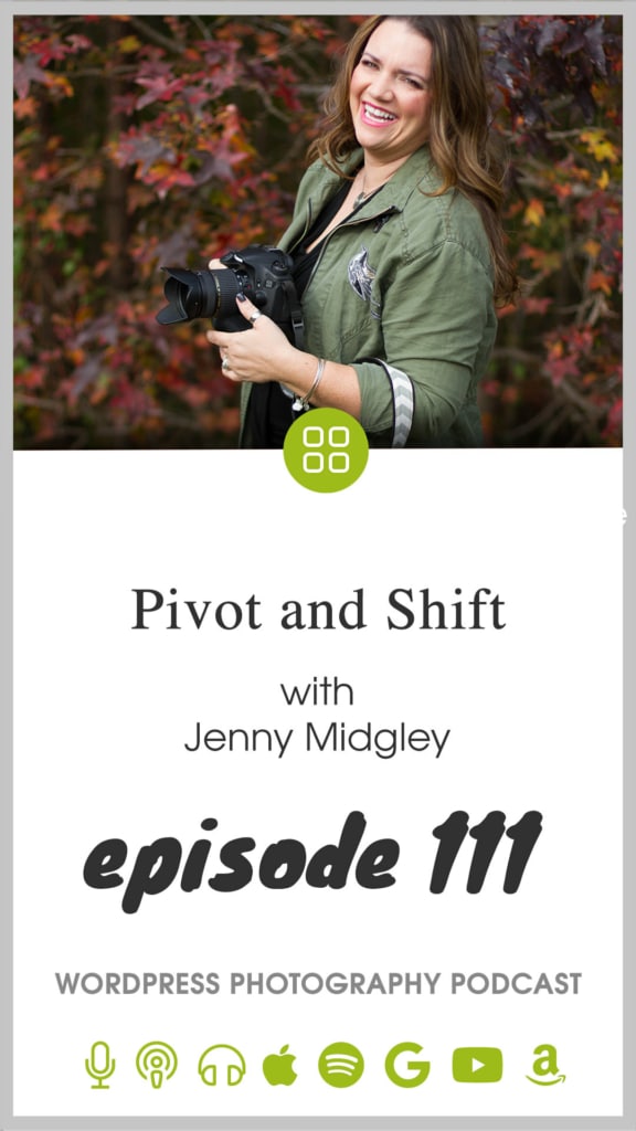 In this episode, Scott talks to Jenny Midgley about how she pivoted her personal brand photography business into a familiar, but new territory. Instead of coaching her photography clients, she's now coaching anyone with a personal brand and in turn, growing her photography business. This is part of a miniseries we're calling Pivot and Shift where we discuss how photographers are adapting to this new world changed by the COVID-19 pandemic.