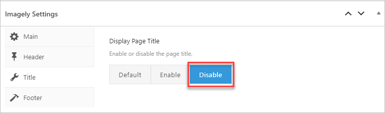Disable title | Imagely Disable title