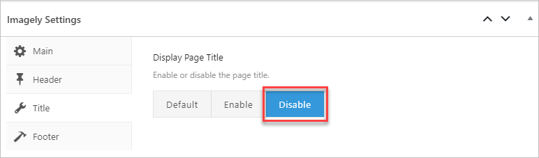 Disable title