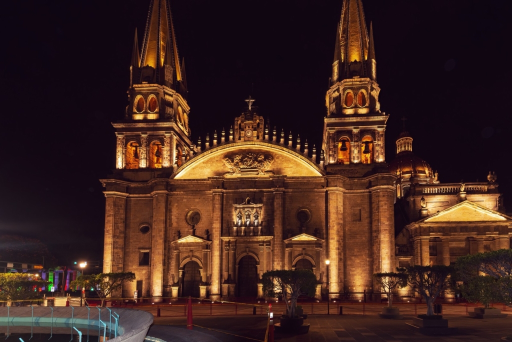 Guadalajara Cathedral at night