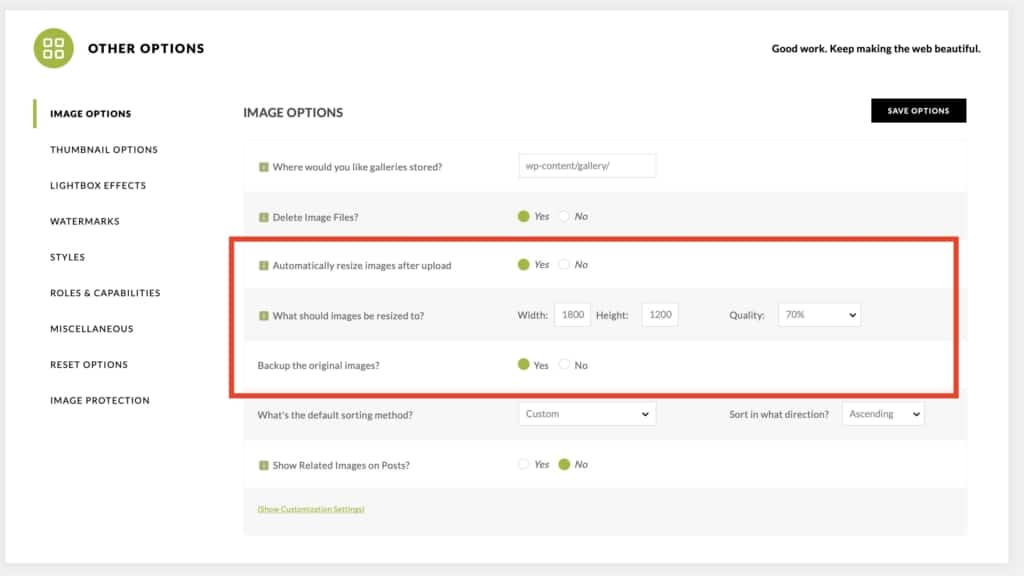 Image Optimization in NextGEN Gallery