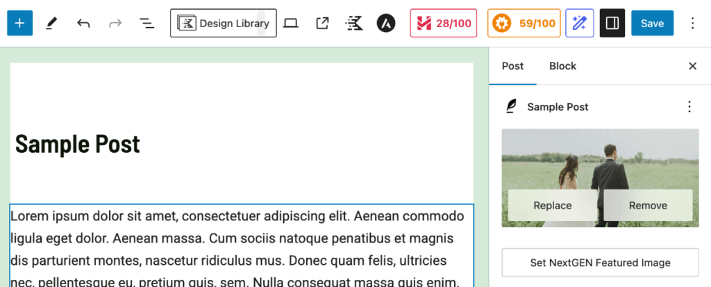 editor-with-featured-image-set 1 1 | Imagely WP editor with featured image set in the sidebar